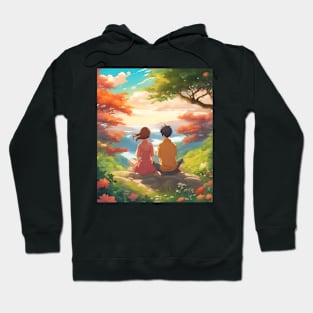 couple in anime style Hoodie